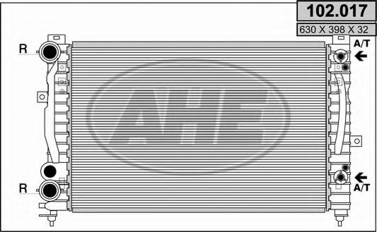 AHE 102017 Радиатор охлаждения двигателя AHE для AUDI