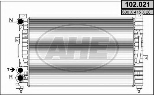 AHE 102021 Радиатор охлаждения двигателя AHE для AUDI