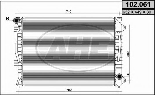 AHE 102061 Радиатор охлаждения двигателя для AUDI