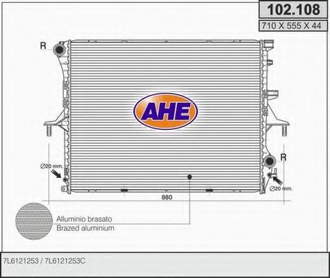 AHE 102108 Радиатор охлаждения двигателя AHE для VOLKSWAGEN TOUAREG