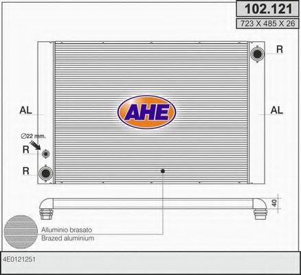 AHE 102121 Радиатор охлаждения двигателя AHE 