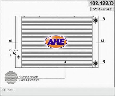 AHE 102122O Радиатор охлаждения двигателя для AUDI A8