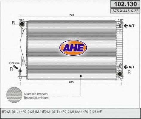 AHE 102130 Радиатор охлаждения двигателя AHE 