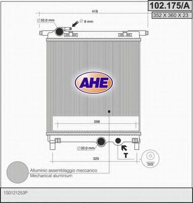 AHE 102175A Радиатор охлаждения двигателя AHE 