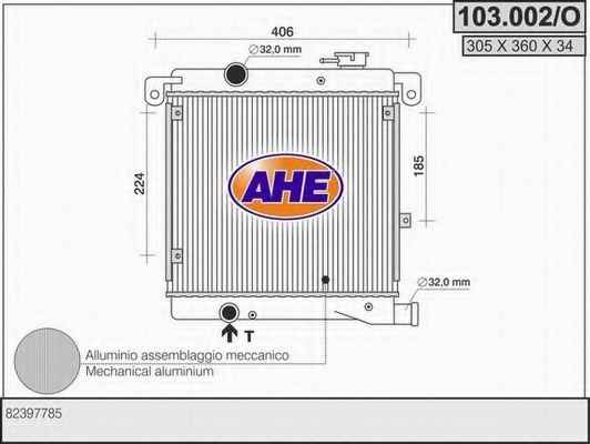AHE 103002O Радиатор охлаждения двигателя AHE 
