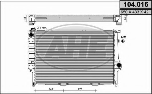 AHE 104016 Радиатор охлаждения двигателя для BMW