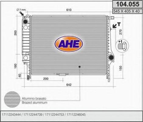 AHE 104055 Радиатор охлаждения двигателя AHE 