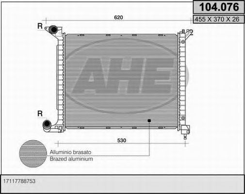 AHE 104076 Крышка радиатора для MINI