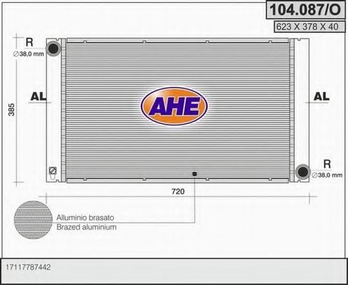 AHE 104087O Радиатор охлаждения двигателя AHE 