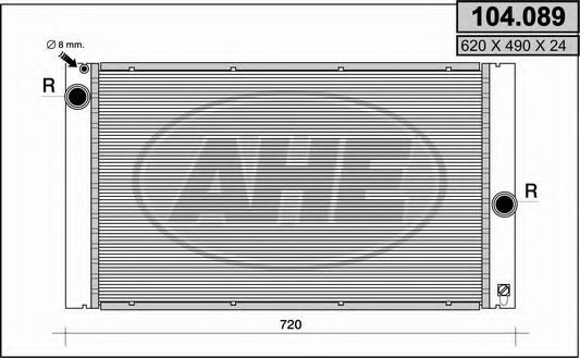 AHE 104089 Радиатор охлаждения двигателя для BMW 6