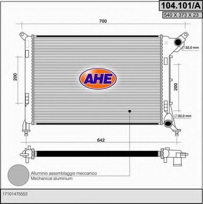 AHE 104101A Радиатор охлаждения двигателя для MINI