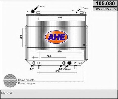 AHE 105030 Радиатор охлаждения двигателя AHE для JEEP
