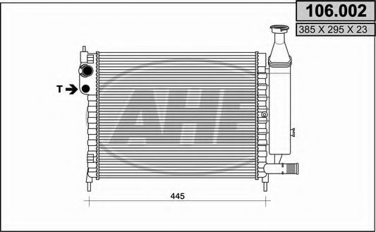 AHE 106002 Радиатор охлаждения двигателя для CITROËN AX
