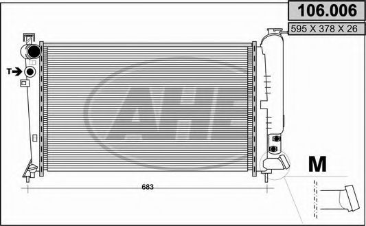 AHE 106006 Радиатор охлаждения двигателя AHE для CITROEN