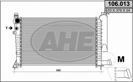 AHE 106013 Радиатор охлаждения двигателя AHE для CITROEN