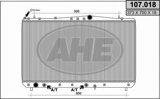 AHE 107018 Радиатор охлаждения двигателя для CHEVROLET