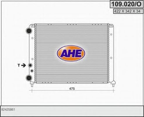 109.020/O AHE Радиатор, охлаждение двигателя 109.020/O AHE Радиатор, охлаждение двигателя