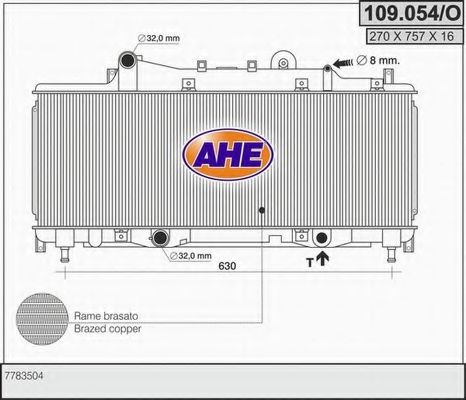AHE 109054O Радиатор охлаждения двигателя для FIAT