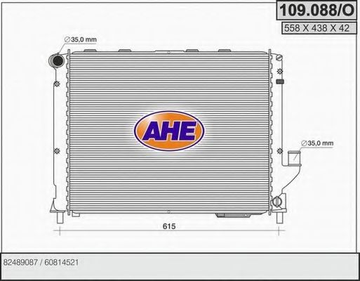 AHE 109088O Радиатор охлаждения двигателя для LANCIA