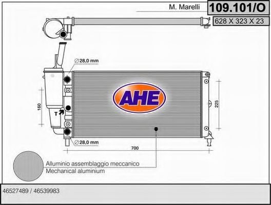 AHE 109101O Радиатор охлаждения двигателя для FIAT