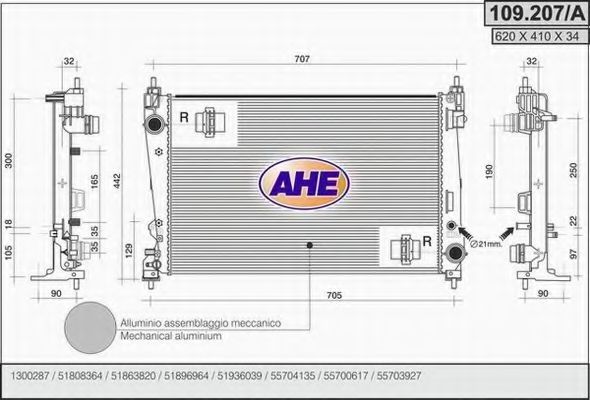 AHE 109207A Крышка радиатора для ABARTH