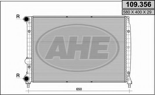 AHE 109356 Радиатор охлаждения двигателя для ALFA ROMEO GT