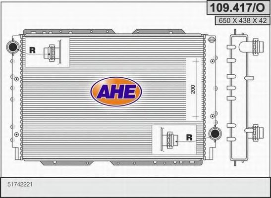 AHE 109417O Радиатор охлаждения двигателя для LANCIA THESIS