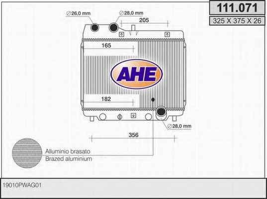 AHE 111071 Радиатор охлаждения двигателя для HONDA FIT
