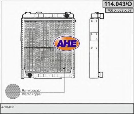 AHE 114043O Радиатор охлаждения двигателя AHE для IVECO