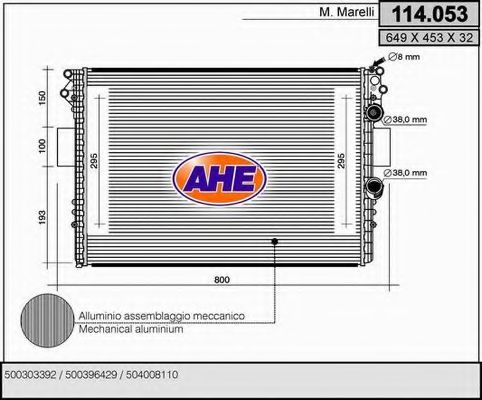 AHE 114053 Радиатор охлаждения двигателя AHE для IVECO