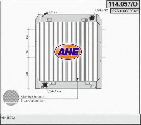 AHE 114057O Радиатор охлаждения двигателя AHE для IVECO