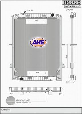AHE 114070O Радиатор охлаждения двигателя AHE для IVECO
