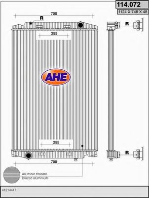 AHE 114072 Радиатор охлаждения двигателя AHE для IVECO