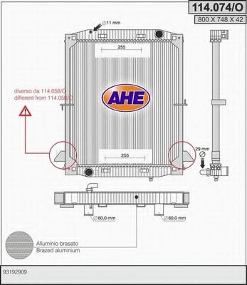 AHE 114074O Радиатор охлаждения двигателя AHE для IVECO EUROTRAKKER