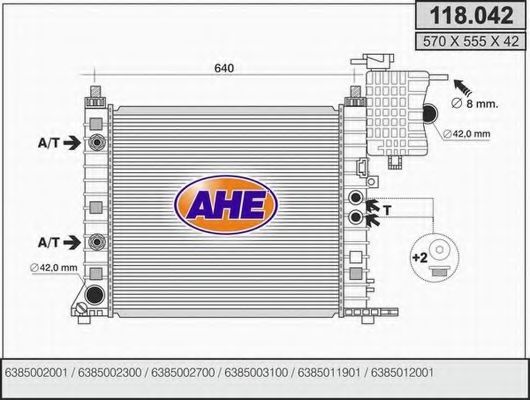 AHE 118042 Радиатор охлаждения двигателя для MERCEDES-BENZ V-CLASS