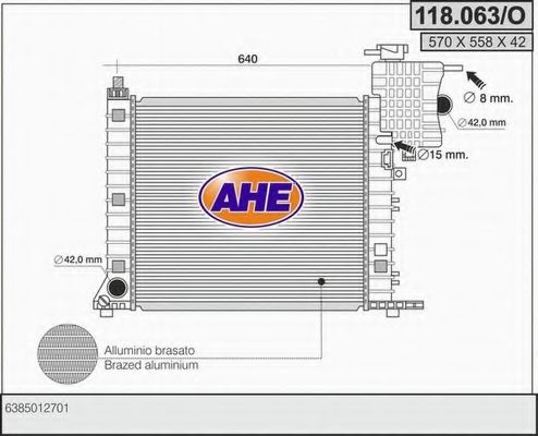 AHE 118063O Радиатор охлаждения двигателя для MERCEDES-BENZ