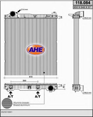 AHE 118084 Радиатор охлаждения двигателя AHE для MERCEDES-BENZ