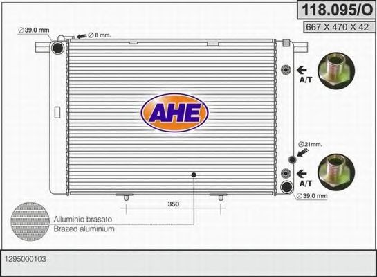 AHE 118095O Радиатор охлаждения двигателя AHE для MERCEDES-BENZ