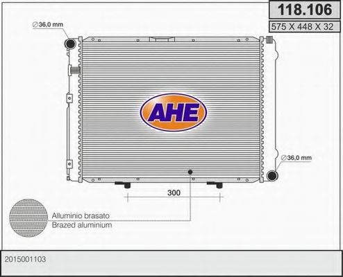 AHE 118106 Радиатор охлаждения двигателя для MERCEDES-BENZ 190