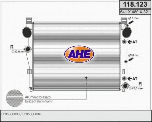 AHE 118123 Радиатор охлаждения двигателя для MERCEDES-BENZ S-CLASS