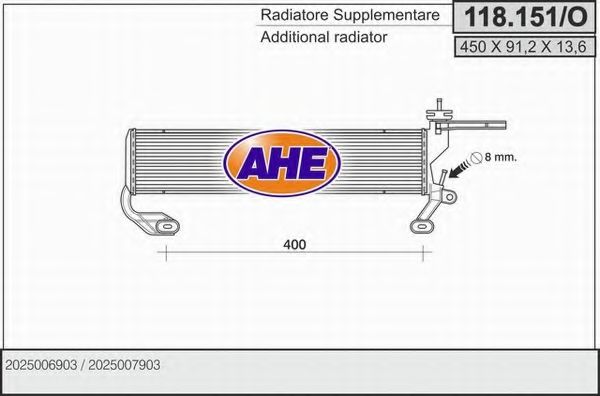 AHE 118151O Радиатор охлаждения двигателя для MERCEDES-BENZ