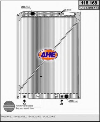 AHE 118168 Радиатор охлаждения двигателя для MERCEDES-BENZ ACTROS