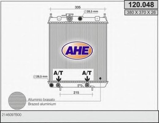 AHE 120048 Радиатор охлаждения двигателя для NISSAN MICRA