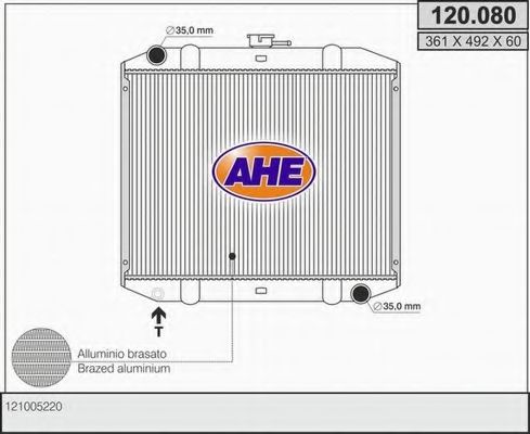 AHE 120080 Радиатор охлаждения двигателя AHE для NISSAN