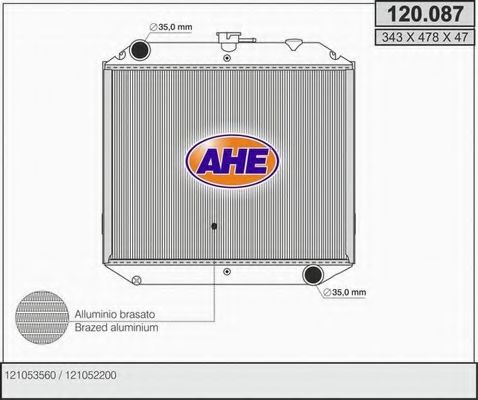 AHE 120087 Радиатор охлаждения двигателя AHE для NISSAN