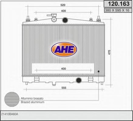 AHE 120163 Радиатор охлаждения двигателя для NISSAN CUBE