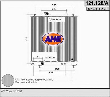AHE 121128A Радиатор охлаждения двигателя для OPEL AGILA