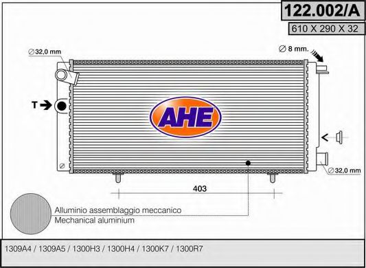 AHE 122002A Радиатор охлаждения двигателя для PEUGEOT 205