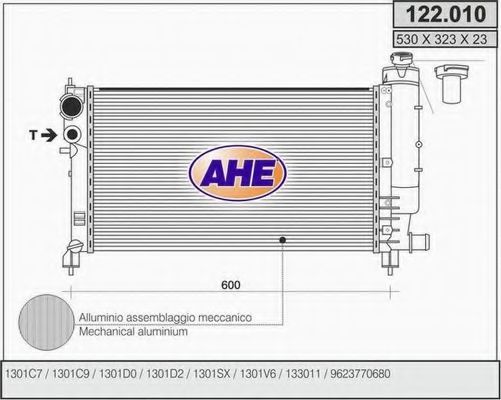 AHE 122010 Радиатор охлаждения двигателя для PEUGEOT