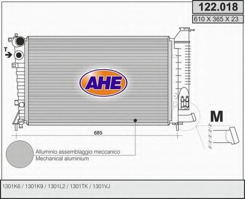 AHE 122018 Радиатор охлаждения двигателя для CITROËN ZX